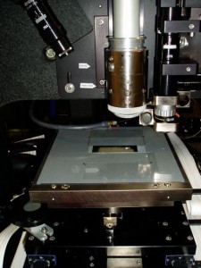 JPSA Excimer laser at work, creating a mask for lithography. 